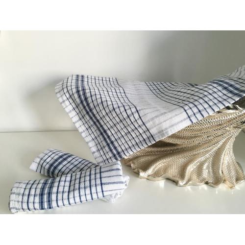 Yarn Dyed Blue White Check Napkins Pure Cotton