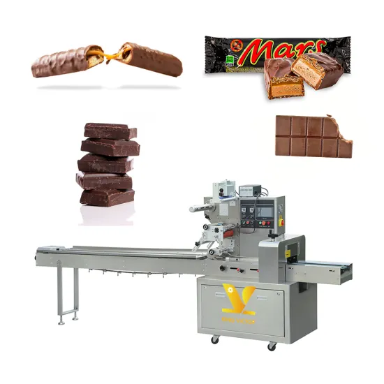 High Speed Horizontal Pillow Packing Machine for Candy, Lollipops, and Chocolate Bars
