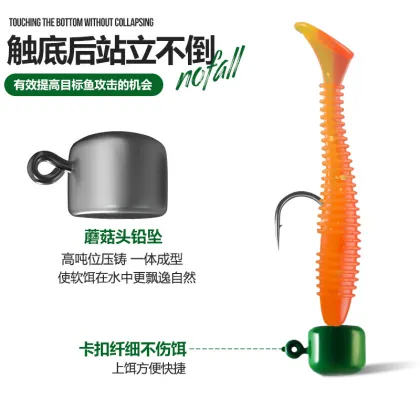 Reinforced Lead Head Fishing Hook to Prevent Dehooking - 3.5g/5g Soft Lure Hook