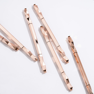 Wholesale Slim Dual-Sided Retractable Long-Lasting Eyebrow Pencil in Rose Gold Tube