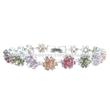 Sterling Silver Jewelry, Made of Sterling Silver and Cubic Zirconia, Small Orders are Welcome