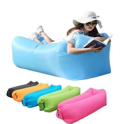 Portable Polyester Inflatable Beach Lounger - Waterproof Summer Sleeping Bag for Adults and Children