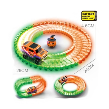 DIY ASSEMBLY RAIL RAIL CAR TOY: ของขวัญฮาโลวีนใหม่สำหรับเด็ก