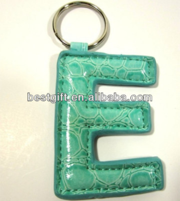 letter E leather keychain promotional leather keychain