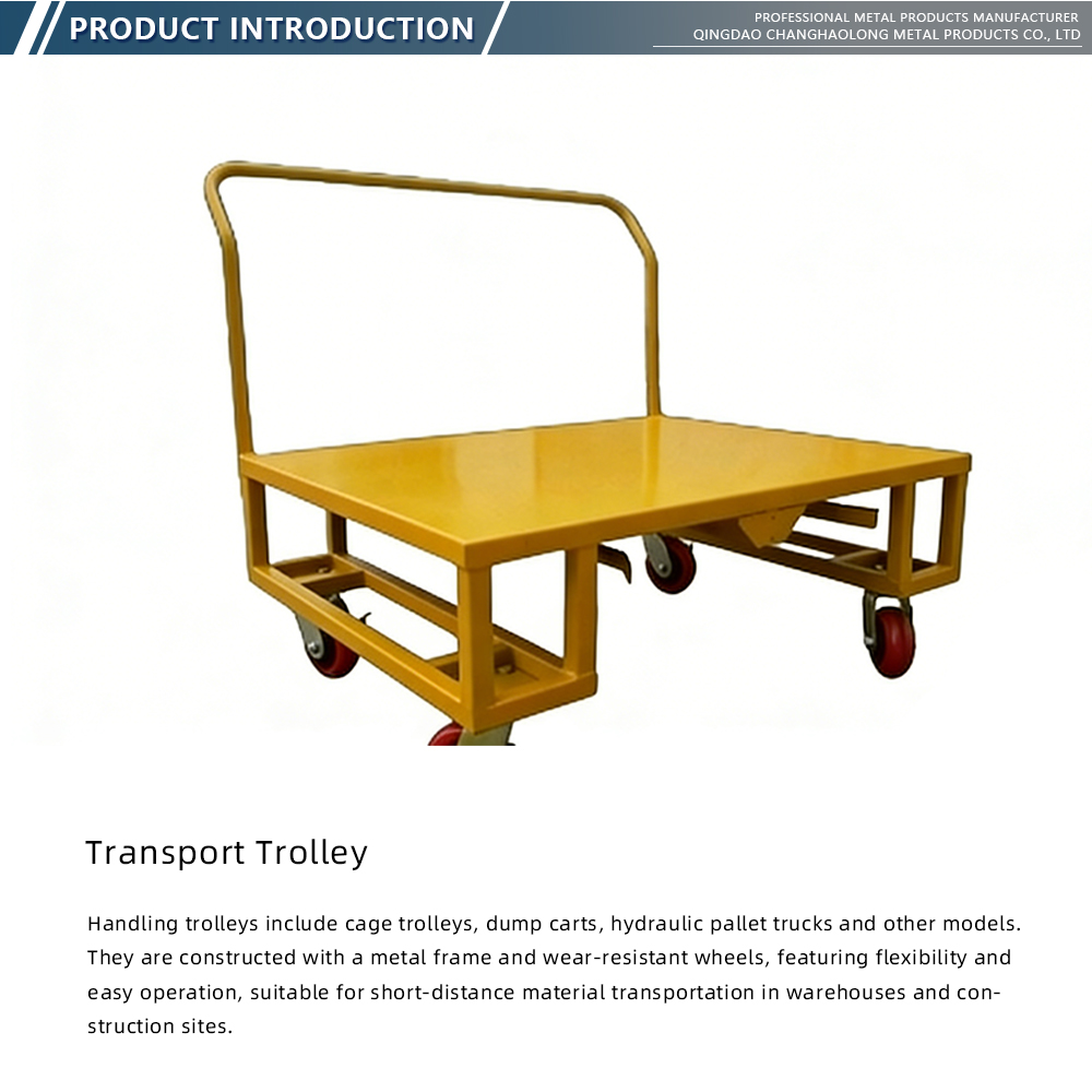 Yellow Heavy-Duty Transport Cart with Wheels X