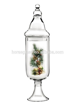 Set of 3 Large Decorative Clear Glass Apothecary Jars / Wedding