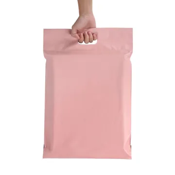 Custom Logo Poly Mailers with Handle Sealing Tape for Clothing - Recyclable Plastic Mail Packaging