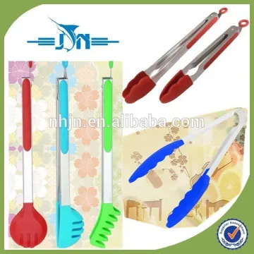 Silicone Food Tongs. A Posh 3-Piece Set of Rust-Resistant Stainless Steel Food Tongs With Silicone Heads and Side