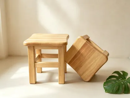 Small solid wood stool, bamboo bench, square stool