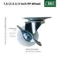 1,5 "2" 3 "obere Platte PP Caster Wheel