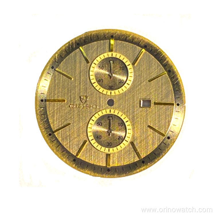 Brushed bronze custom made watch dial