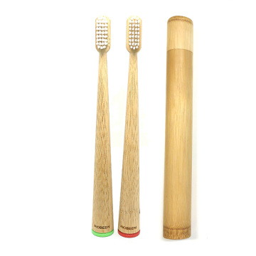 biodegradable bamboo toothbrush with multi color bristles