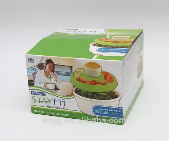 Portable Creative Fruit Salad Bowl Set Modern Clear Plastic Salad Bowl