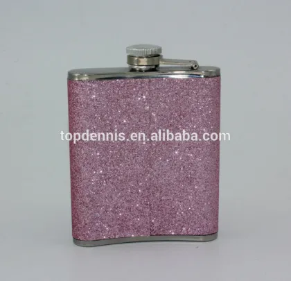 leather covered 7oz stainless hip flask