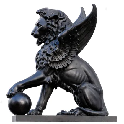 2018 hot sale columbia small bronze flying lion statue