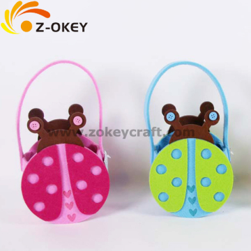 Lovely ladybug shape felt basket Yiwu hot sale 2014
