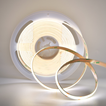FCOB CCT 12V 24V Tunable White LED Light Strip with 608 LEDs/M, 8mm/10mm PCB Width - High Ra90 Flexible COB LED Strip Lighting