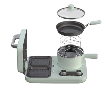 3-in-1 Electric Breakfast Maker: Sandwich Plate, Frying Pan, and Cooking Pot