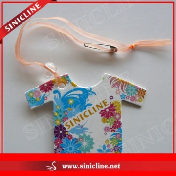 Sinicline Original Design Apparel Shape Paper Hang Tags with Ribbon