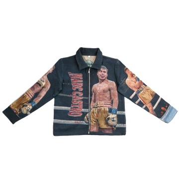 Customized Design Tapestry Jacket: Fleece Crewneck Pullover Hoodies with Sports Movies Theme