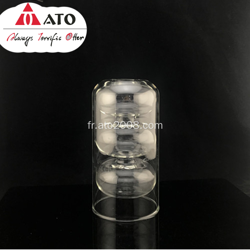 Vase de verre à double paroi transparent vase en verre borosilicate