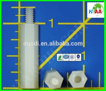 M2,M2.5,M3,M4 threaded hex nylon spacer/nylon standoff