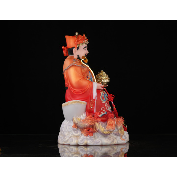 Размаляваны белым мармурам сядзячы Бог Багацце Дзевяць Цмокаў