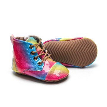 Rainbow Soft Rubber Sole Baby Boots