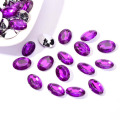 Oval amethyst green acrylic glitter stones