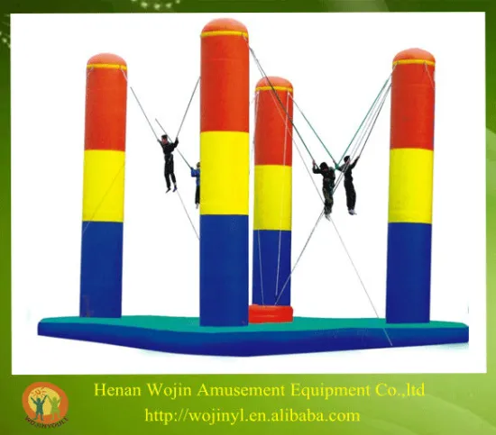 funny four pillars bungee/adult exciting inflatable bungee trampoline sports games
