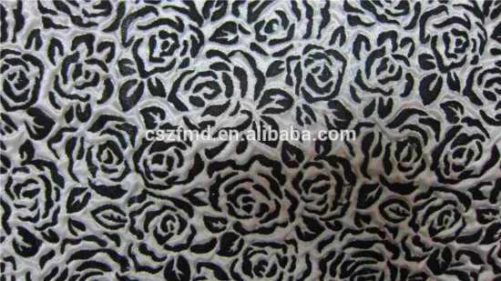 floral flocking upholstery fabric for sofa and curtain