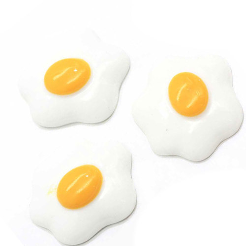 Flower Shaped Kawaii Fried Egg flat back Beads 100pcs/bag For Handmade Craft Decoration Beads Charms Phone Ornaments Spacer