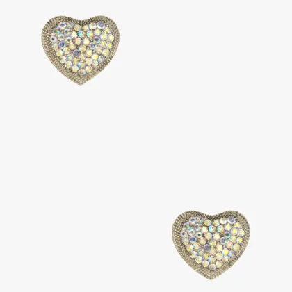 Fashion Aphrodite heart stud earring with colored diamond2