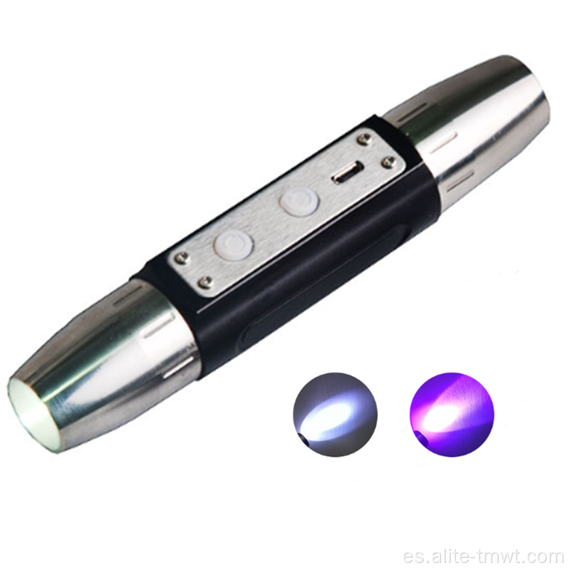Mini LED UV 365NM Torch Stone Detector Negro