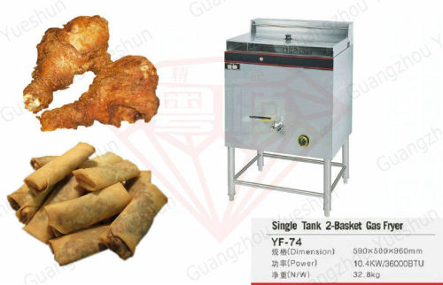 Stainless Steel Gas Deep Fryer Electric For Coffee Houses / Night Club
