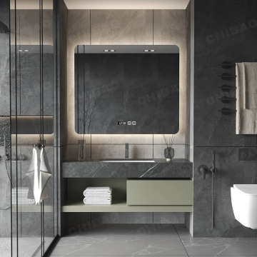 Modern Bathroom Mirrors with LED Lights and Popular Vanity Cabinets