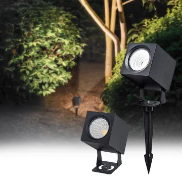 Square LED Spike Light Black Color Garden Spotlight