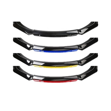 Kit de accesorios de labios de parachoques delantero universal de 4pcs - plástico de abdominales negros de carbono
