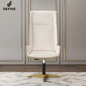 Modern Wooden Back Computer Desk Chair - Ergonomic Luxury Office Furniture
