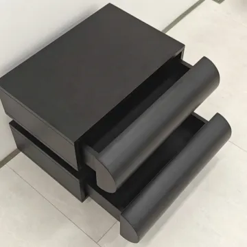 HJ HOME Modern Black Nightstand with Drawer - Hotel Villa Bedroom Furniture