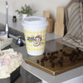 Copos de papel de café impressos personalizados em branco de 8 onças