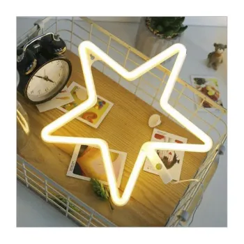 Custom USB/Battery Powered Plastic Star LED Wall Sign for Room Party Decor