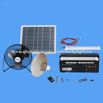 Home Solar Kit with MP3, FM, Fan, USB LED Light and Mobile Phone Charger