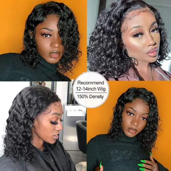Uniky Good Short Full Lace Bob Human Hair Wigs Closure Coloured Curly Bob Wigs Human Hair For Black Women
