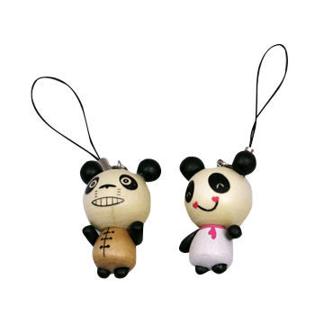 Wooden panda keychains, customized designs are accepted