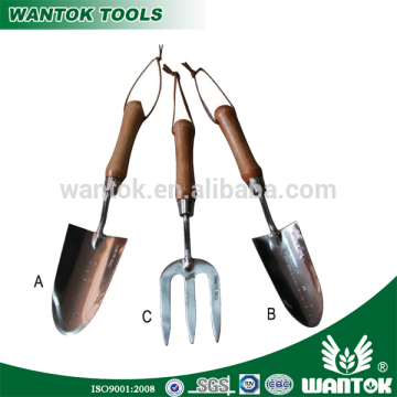 G306 3PCS S/S garden tool set with wooden handle,leather hanger