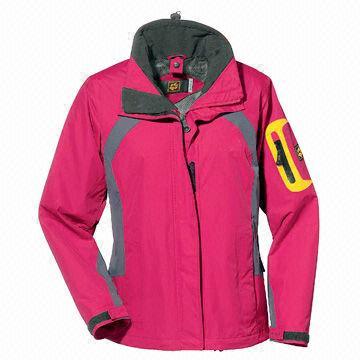 Women's Solid Ski Jacket with Contrast Cuts, Customized Sizes, Colors, Logo Printings are Accepted