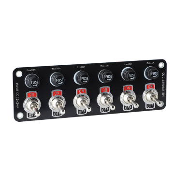 Wholesale Toggle Metal Fuse Switch Panel for Automotive, RV, Camper, Boat - 12 Volt 6 Gang