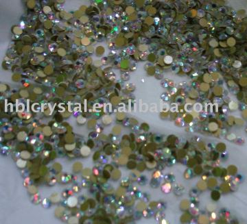 Flat back rhinestone with Golden/sivler coating bottom