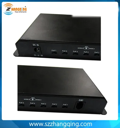 48 volt in either A or B modes 8 Port Gigabit Ethernet Switch
